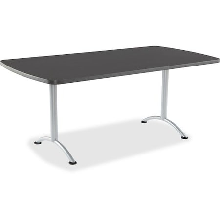 Iceberg ARC Table, Graphite Top, Silver Frame, 36 in W x 72 in L x 29 in H ICE69227